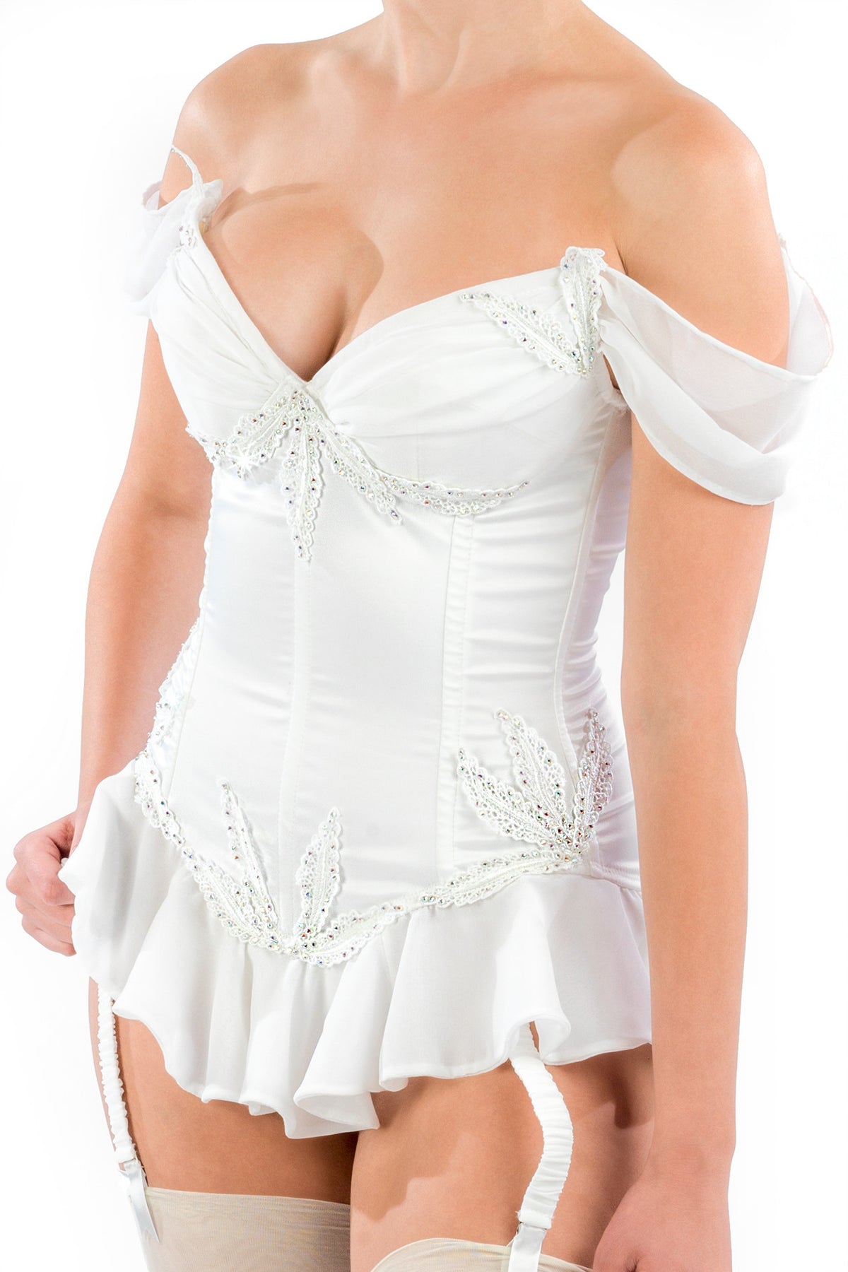 Bombshell Corset with Arm Swags and Skirt