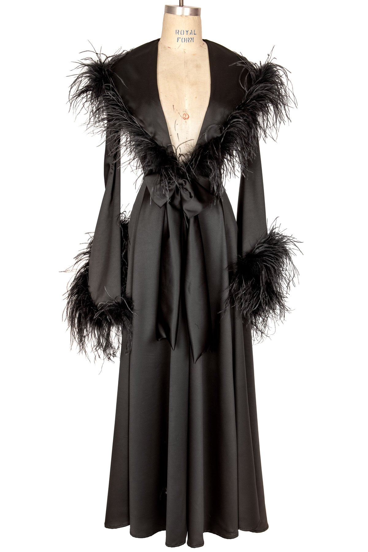Grace Hooded Robe with Ostrich Feathers