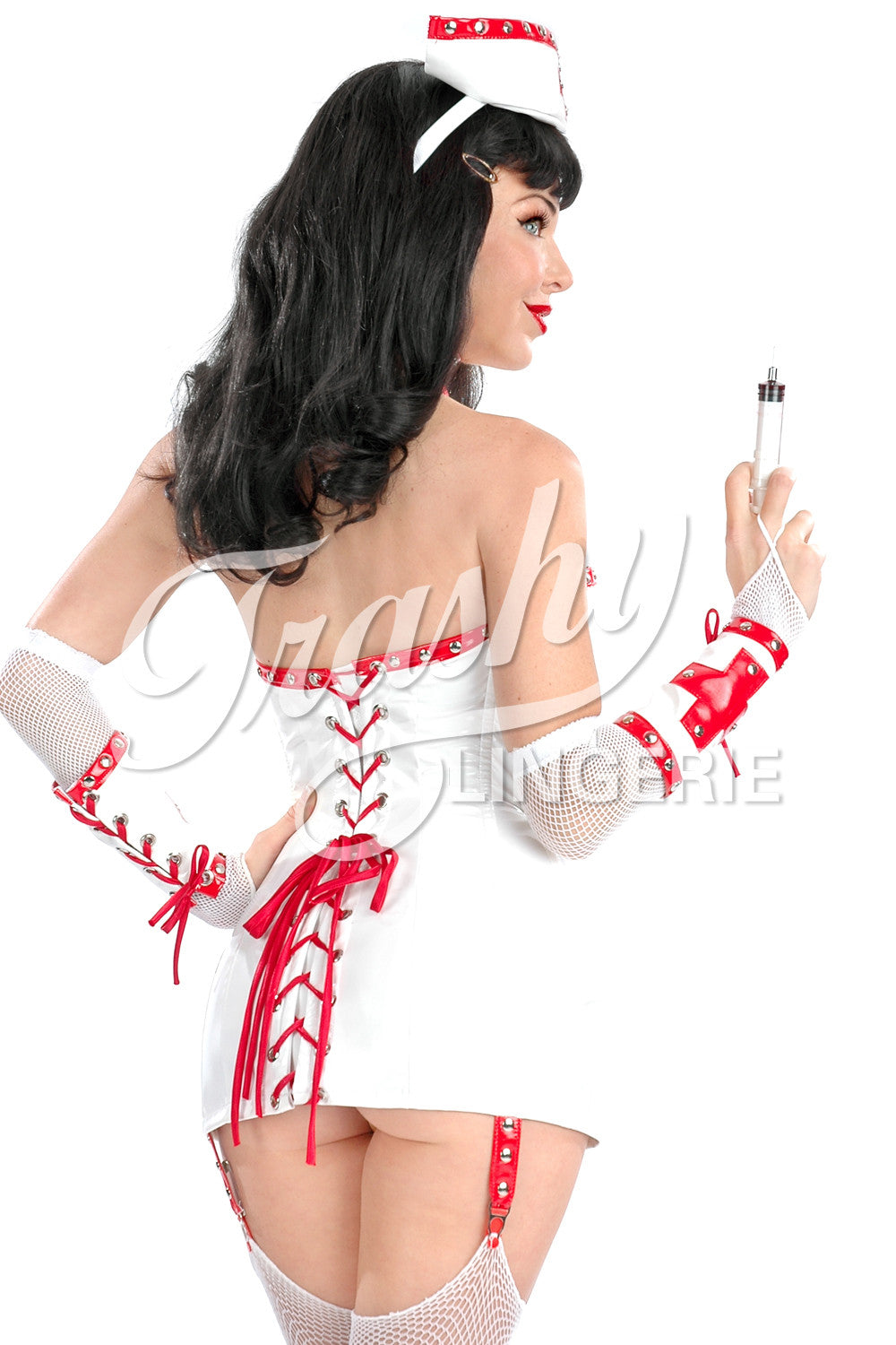 Nurse Napalm Strapless Garter Dress