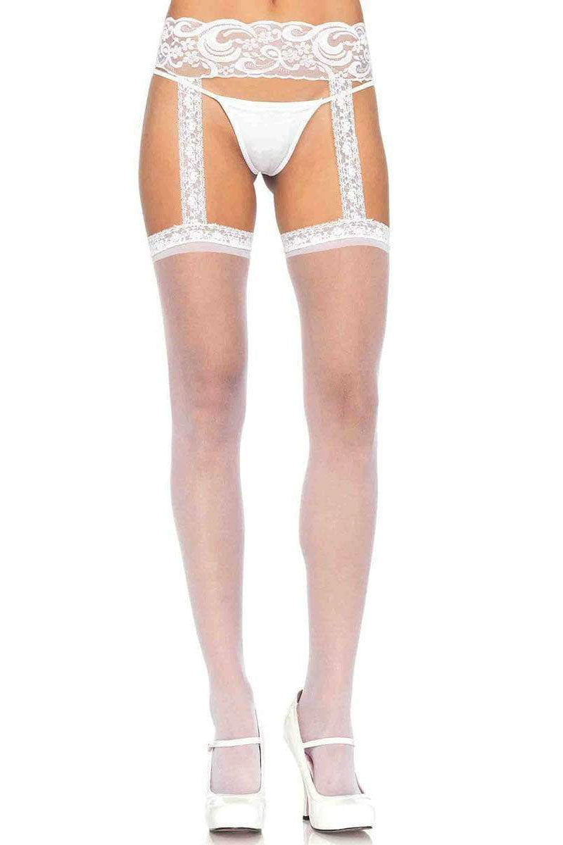 White stockings shop and suspenders