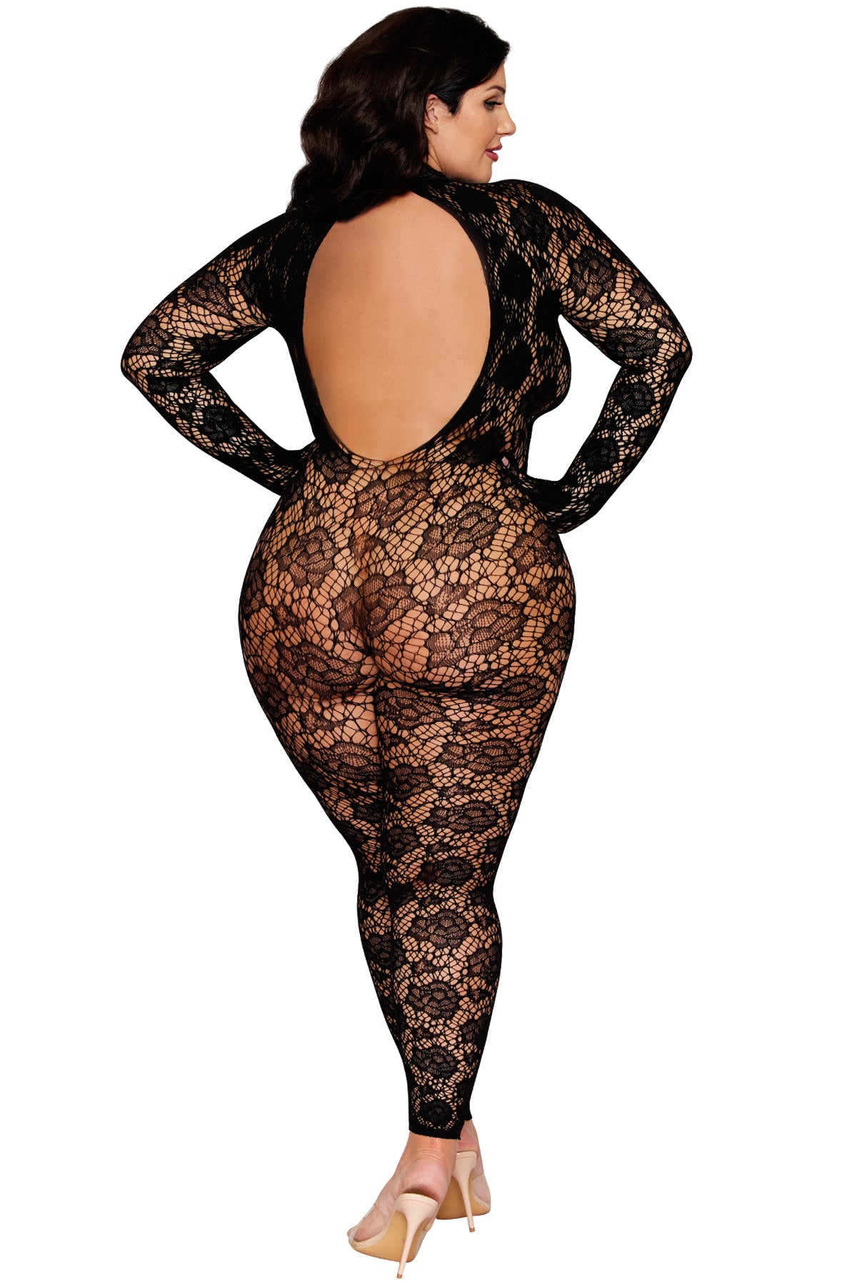 Rose Lace Gloved Bodystocking