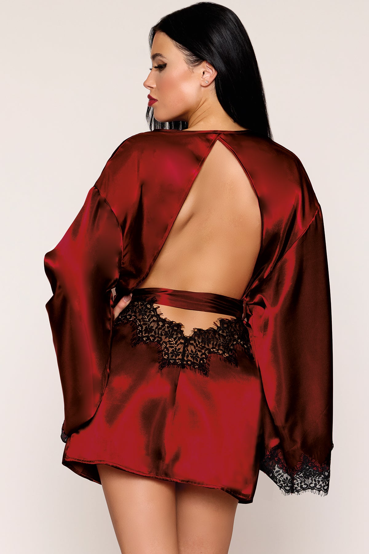 Open Back Satin Robe