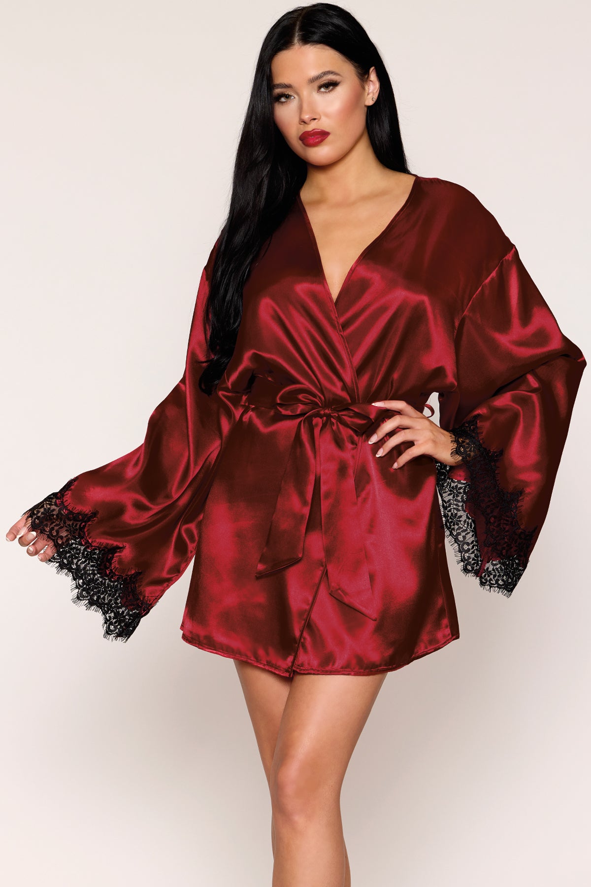 Open Back Satin Robe