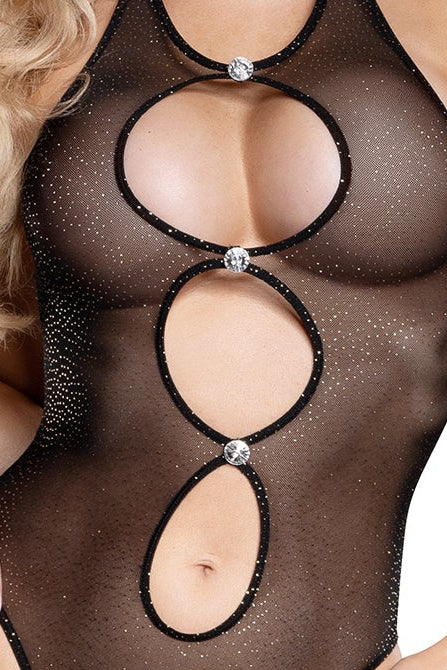 Sheer Shimmer Cut Out Teddy