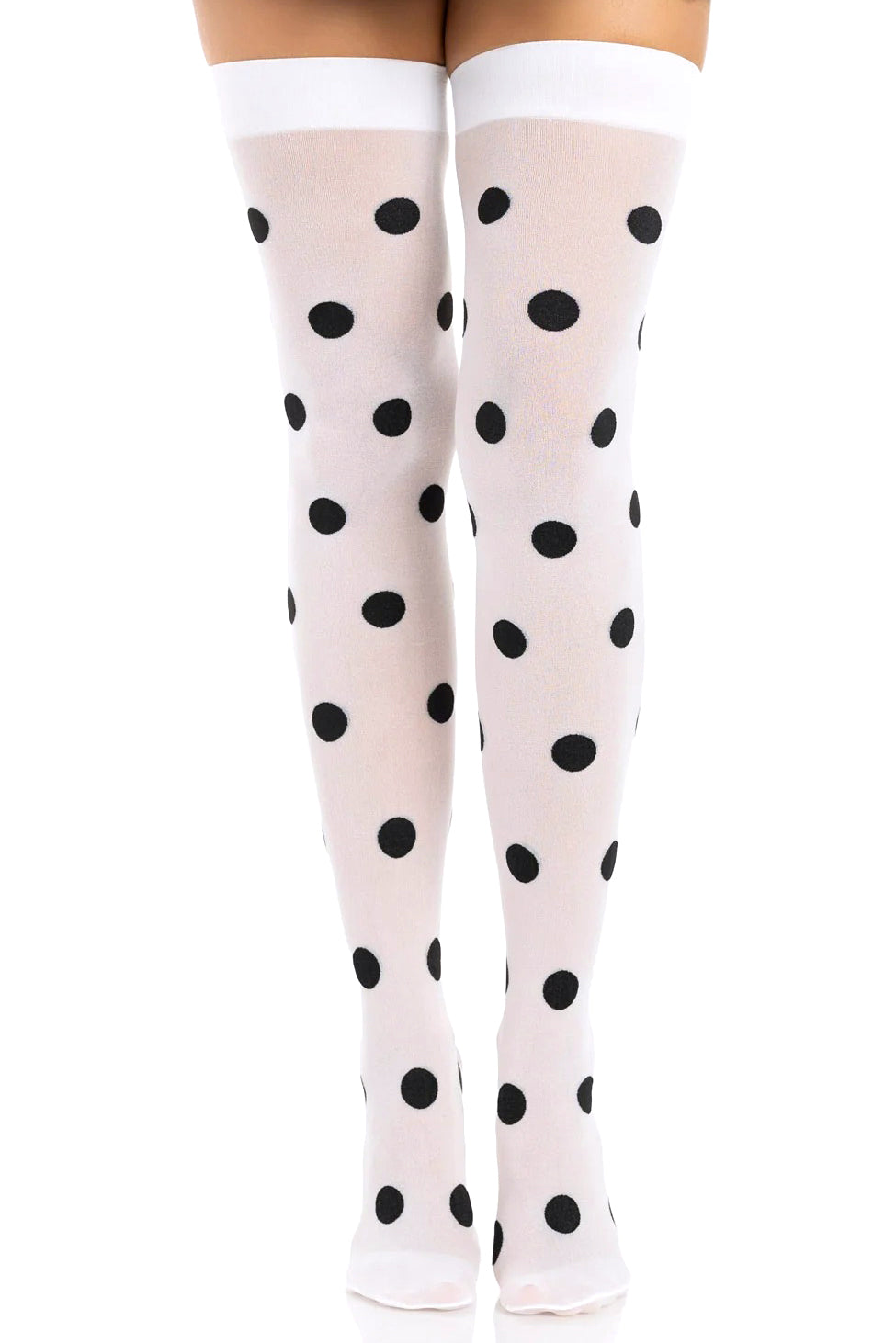 Polka Dot Opaque Thigh Highs
