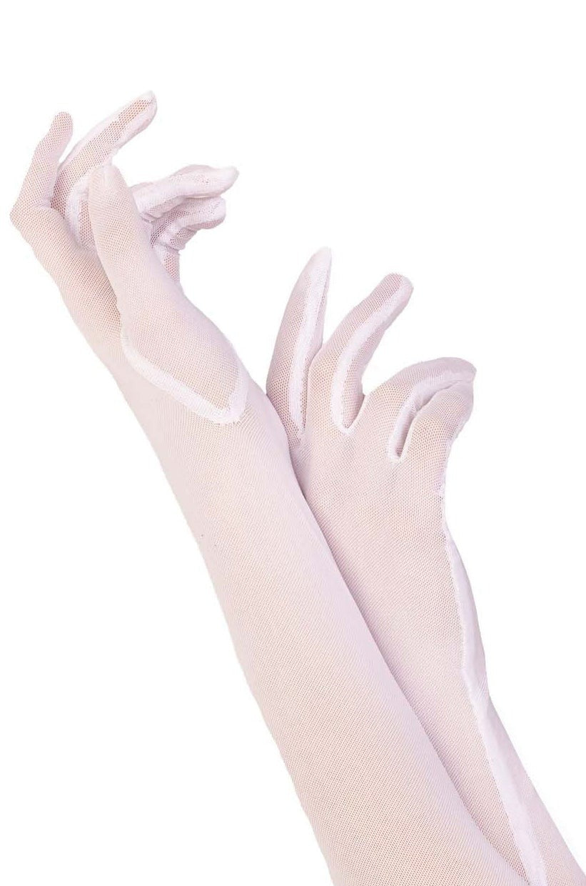 Sheer Mesh Gloves with Bows