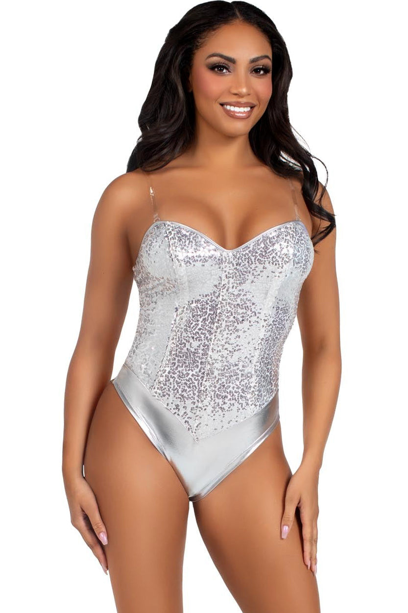 Metallic Sequined Bodysuit