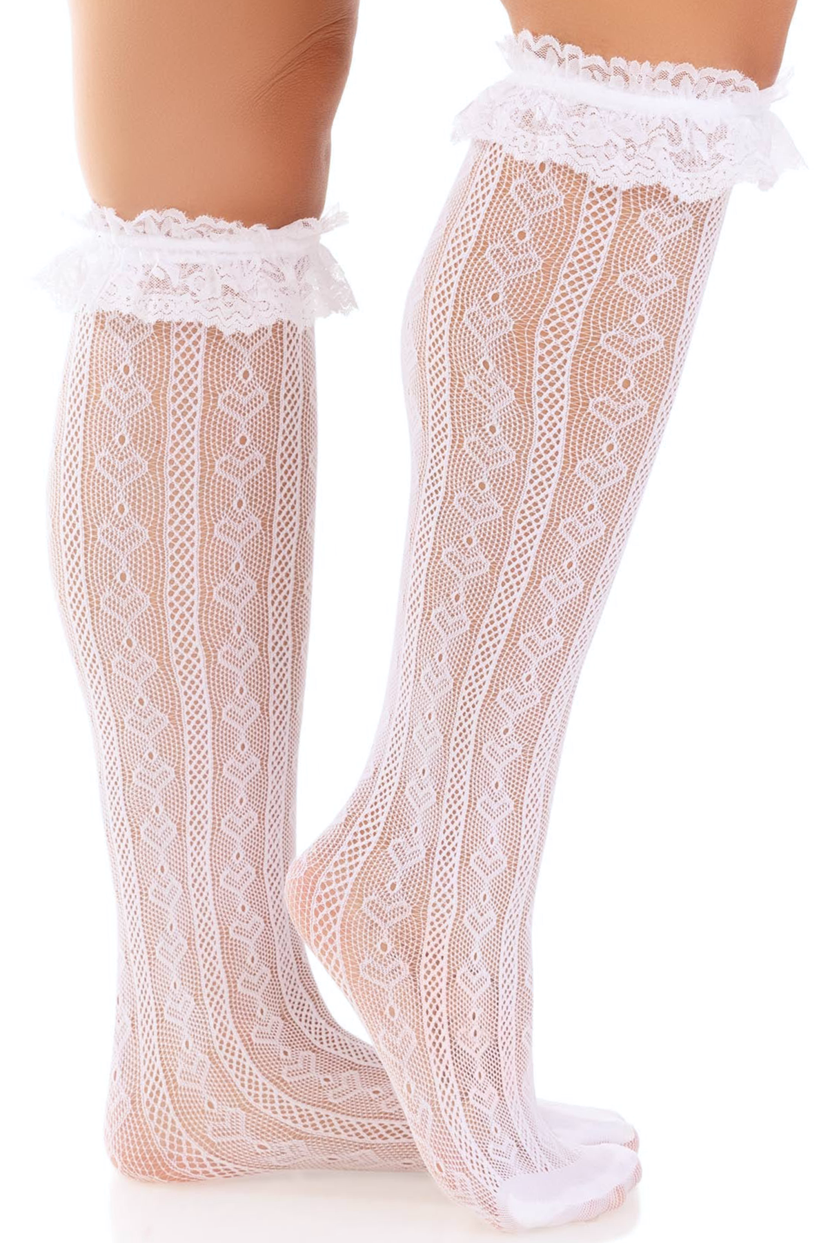 Sweetheart Knit Knee Socks