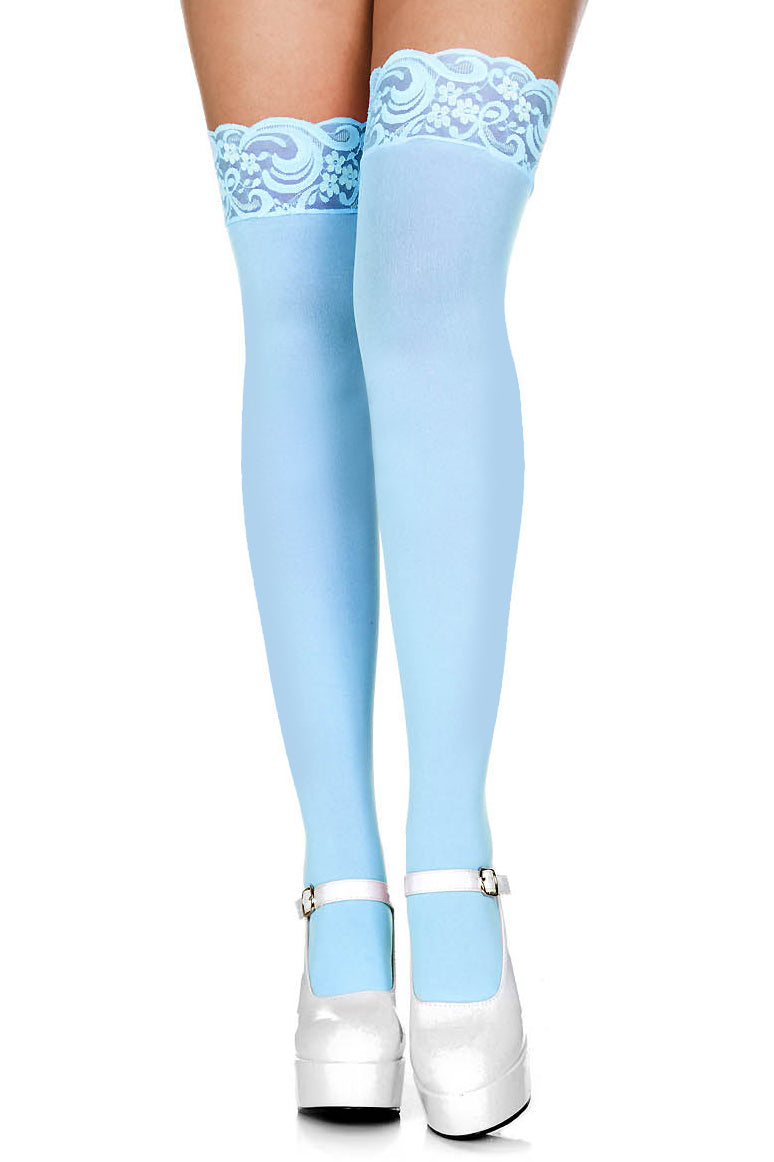 Opaque Lace Top Stockings