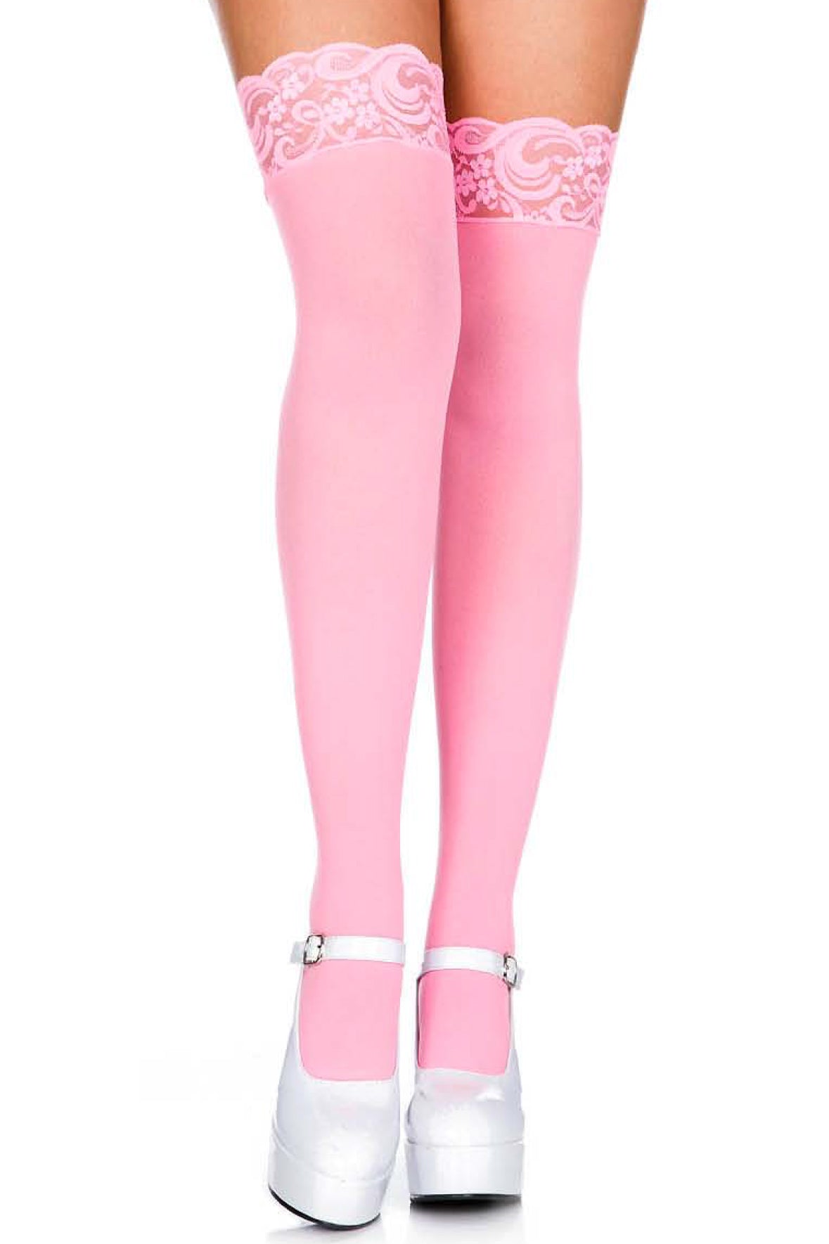 Opaque Lace Top Stockings