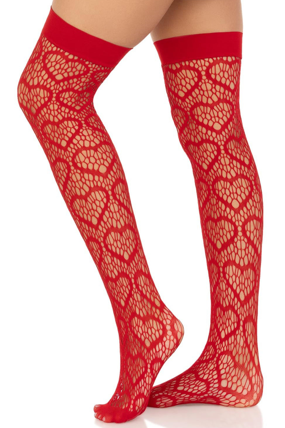 Heart Net Thigh Highs