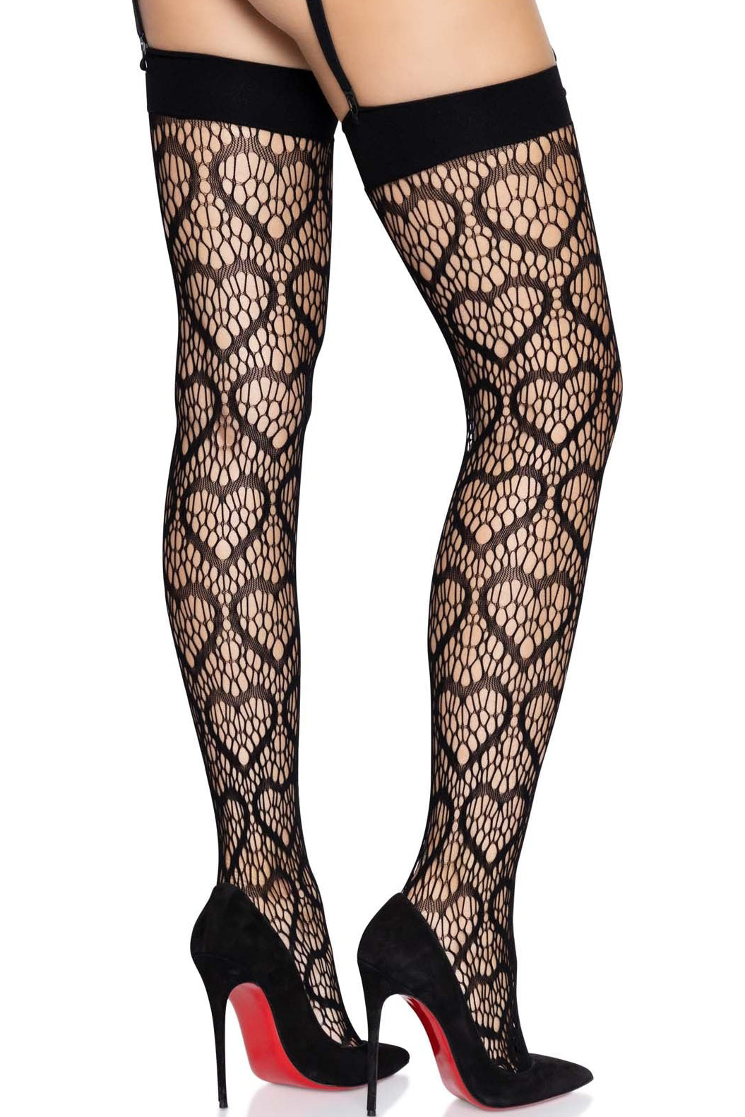 Heart Net Thigh Highs