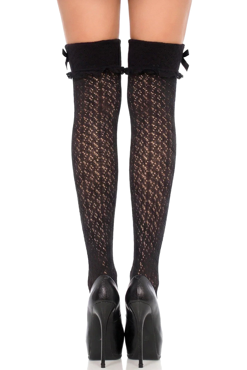 Crochet OTK Socks with Lace Cuffs