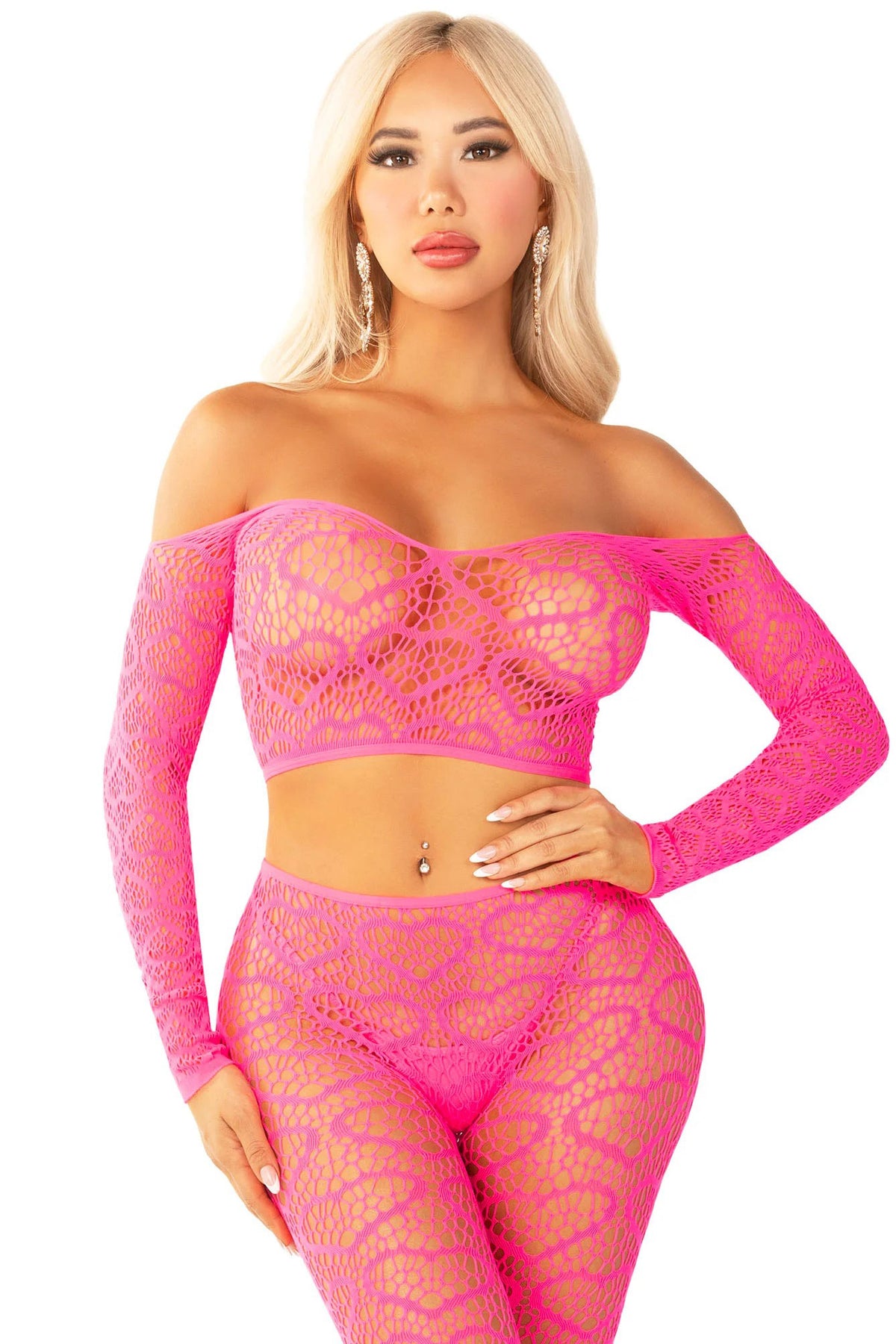 Heart Net Crop Top & Leggings