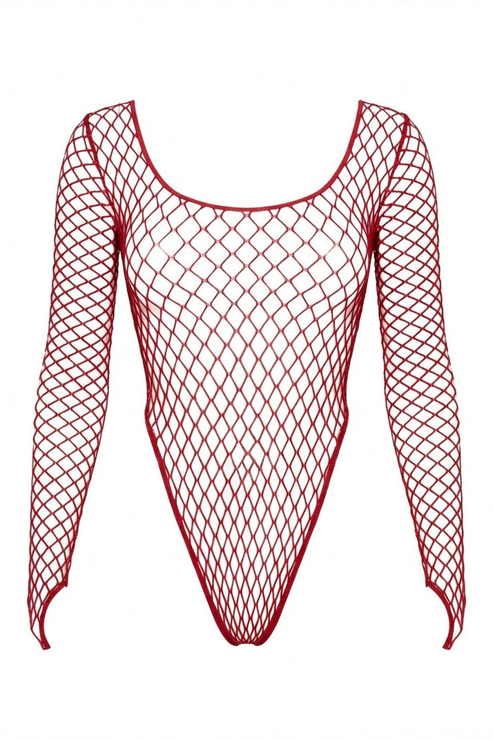 High-Cut Diamond Net Bodysuit