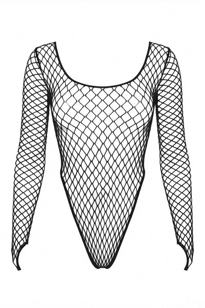High-Cut Diamond Net Bodysuit