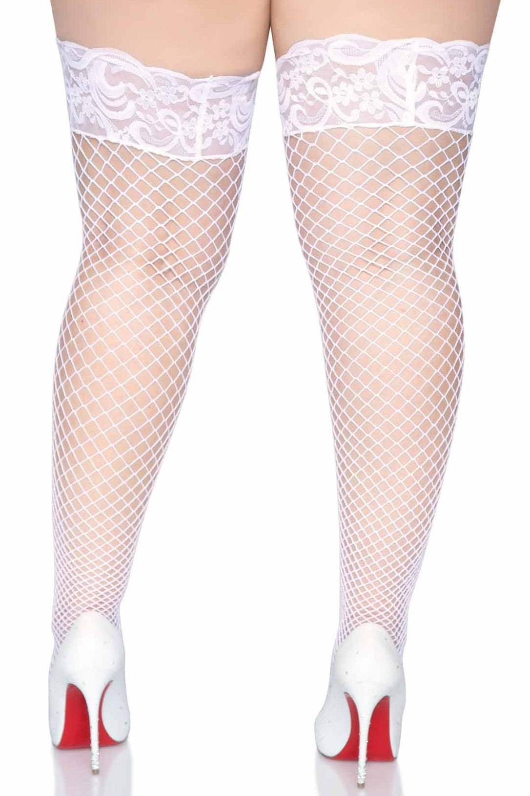 Lace Top Diamond Net Stay-Ups