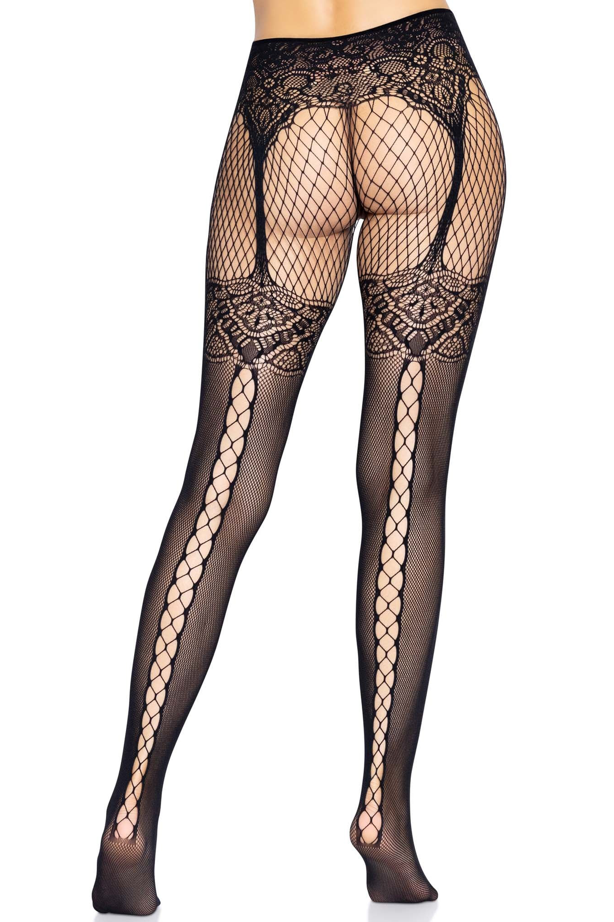 Faux Garterbelt Net & Lace Pantyhose Trashy.com Faux Garterbelt Net & Lace Pantyhose Trashy.com