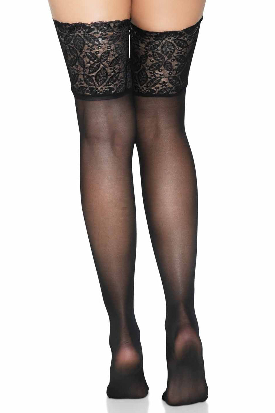 Wide Lace Top Sheer Stay-Ups