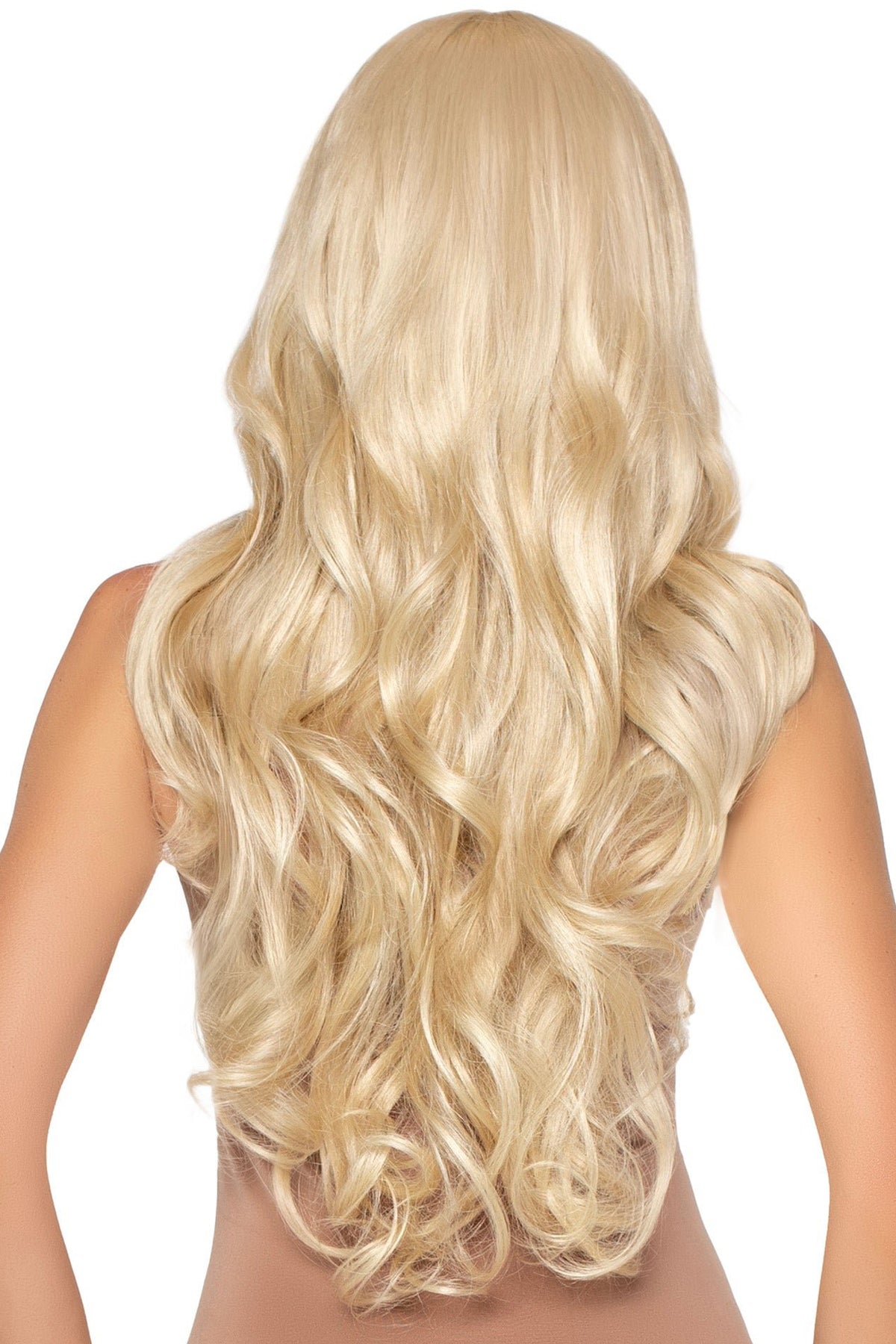 Long Wavy Wig with Curtain Bangs
