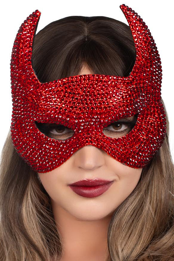 Rhinestone Devil Mask