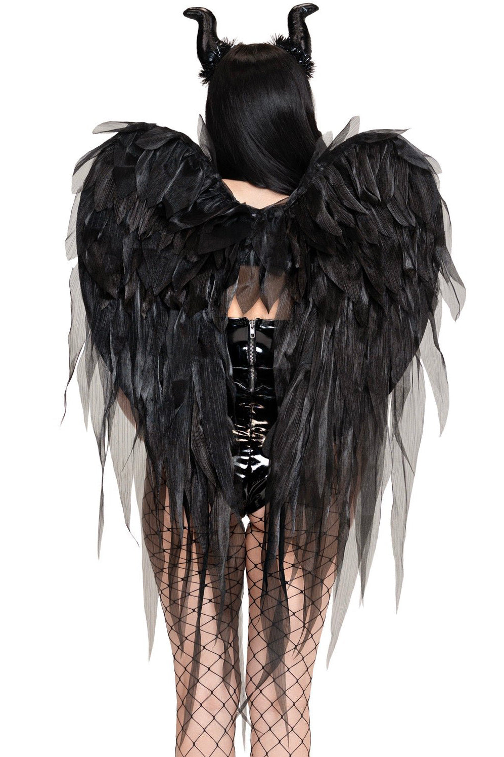 Ombre Chiffon Wings and Horn Headband