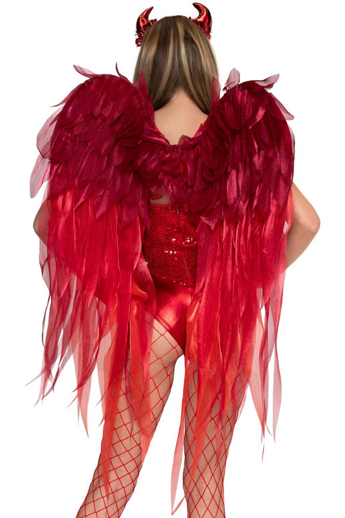 Ombre Chiffon Wings and Horn Headband
