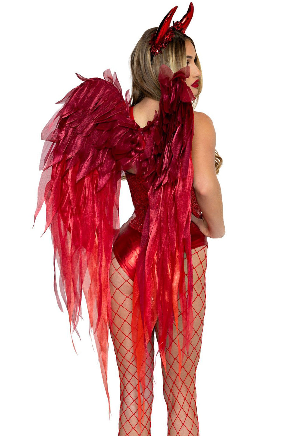 Ombre Chiffon Wings and Horn Headband