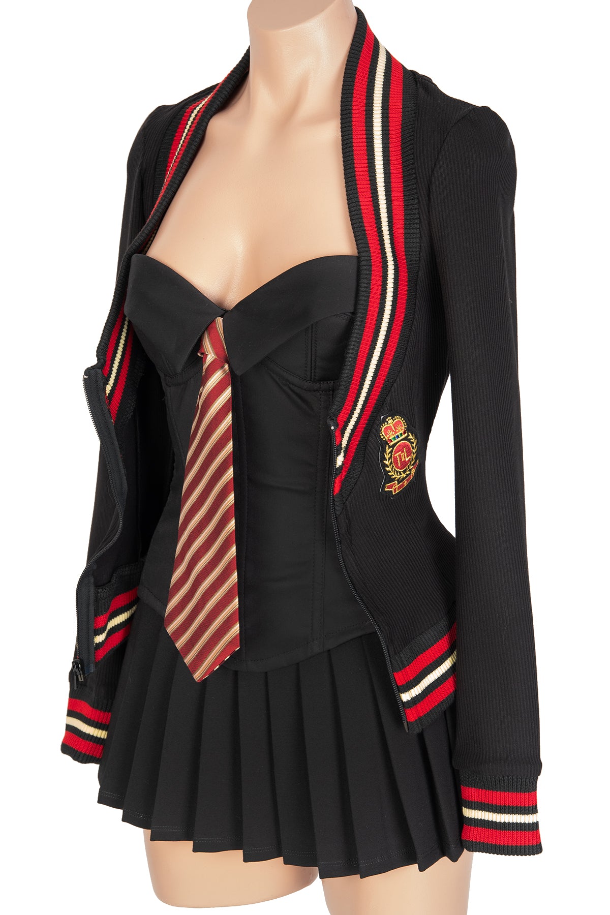 Wizarding School Girl Corset with Lapel & Tie
