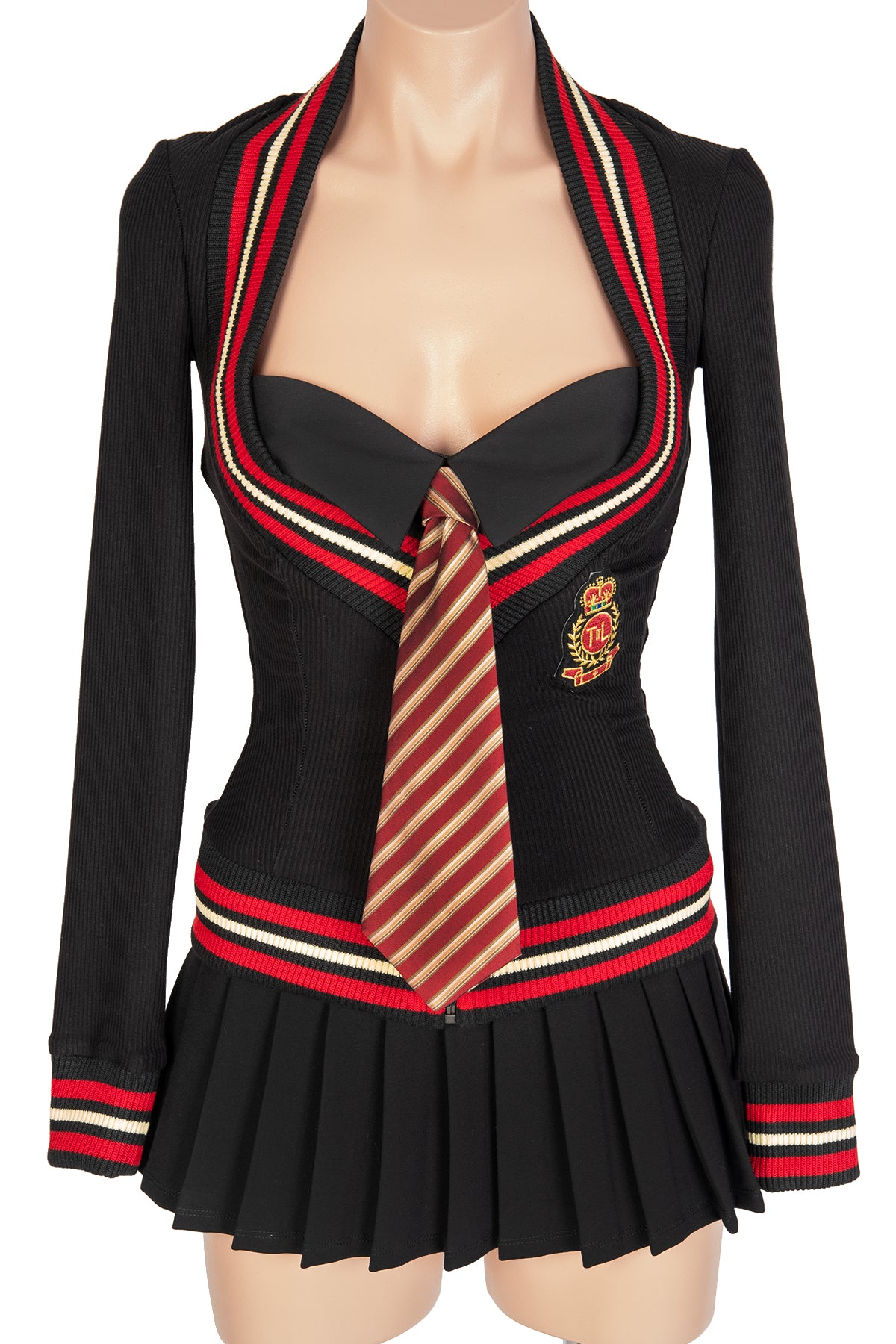Wizarding School Girl Corset with Lapel & Tie