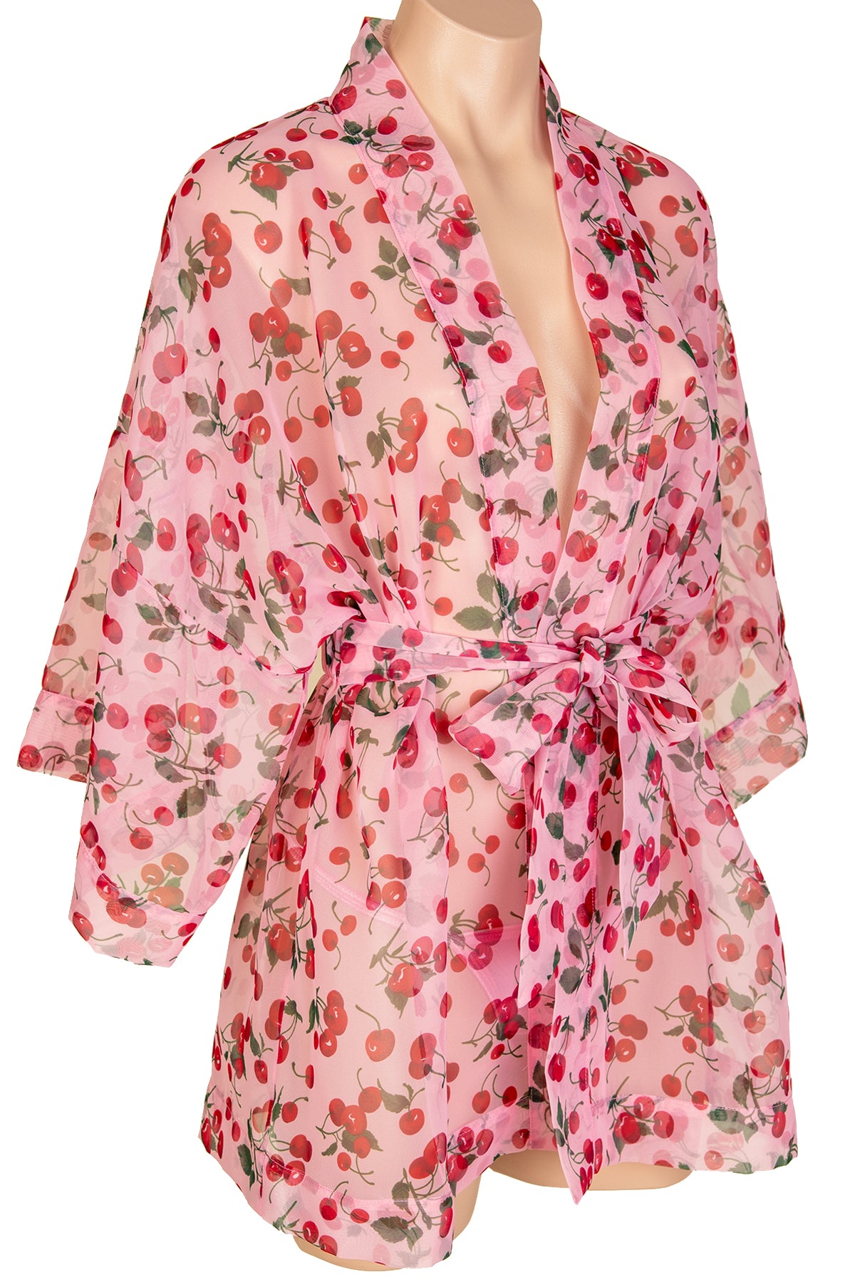 Short Chiffon Kimono Robe