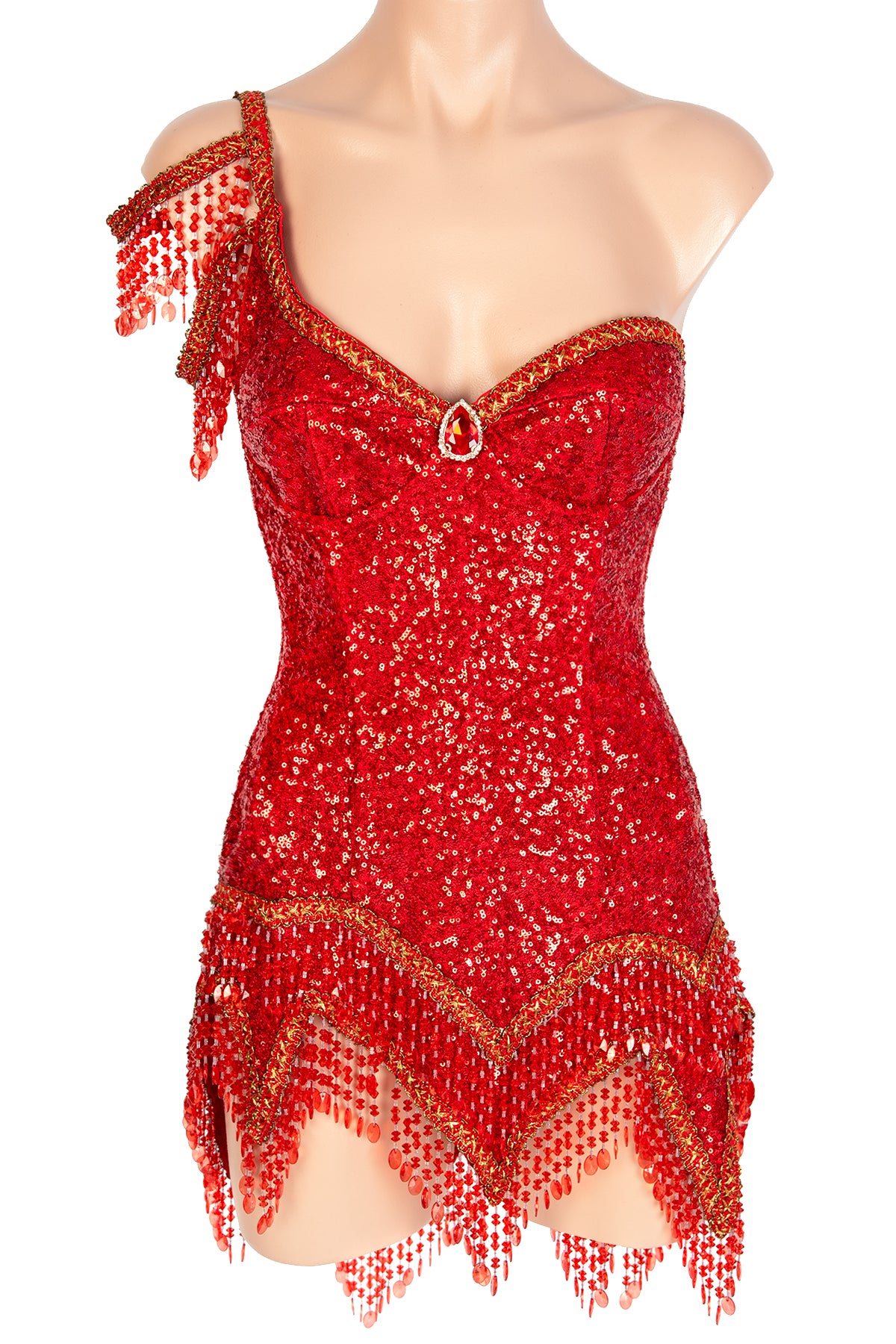Beaded Fringe Tink Dress with Rhinestones