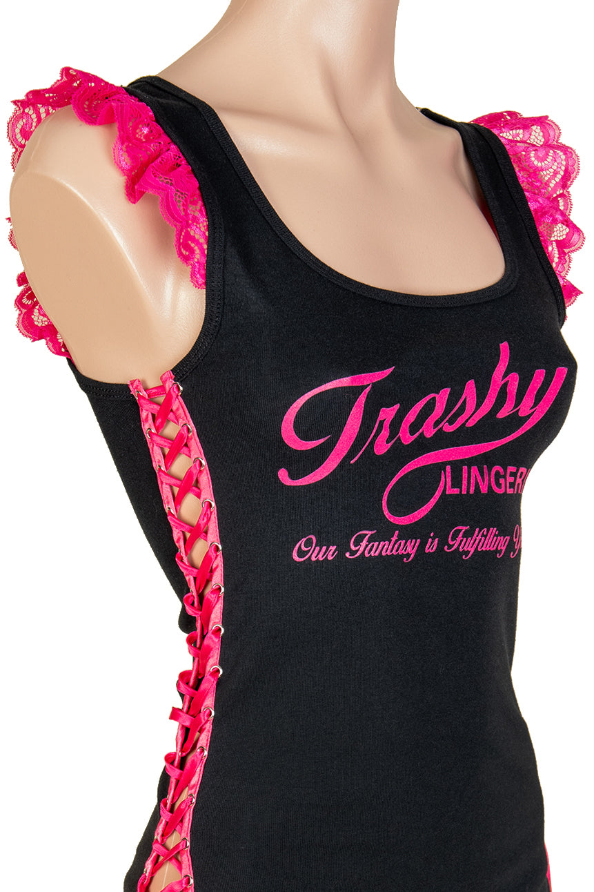 Trashy Ladies Black/Hot Pink Tank Top –