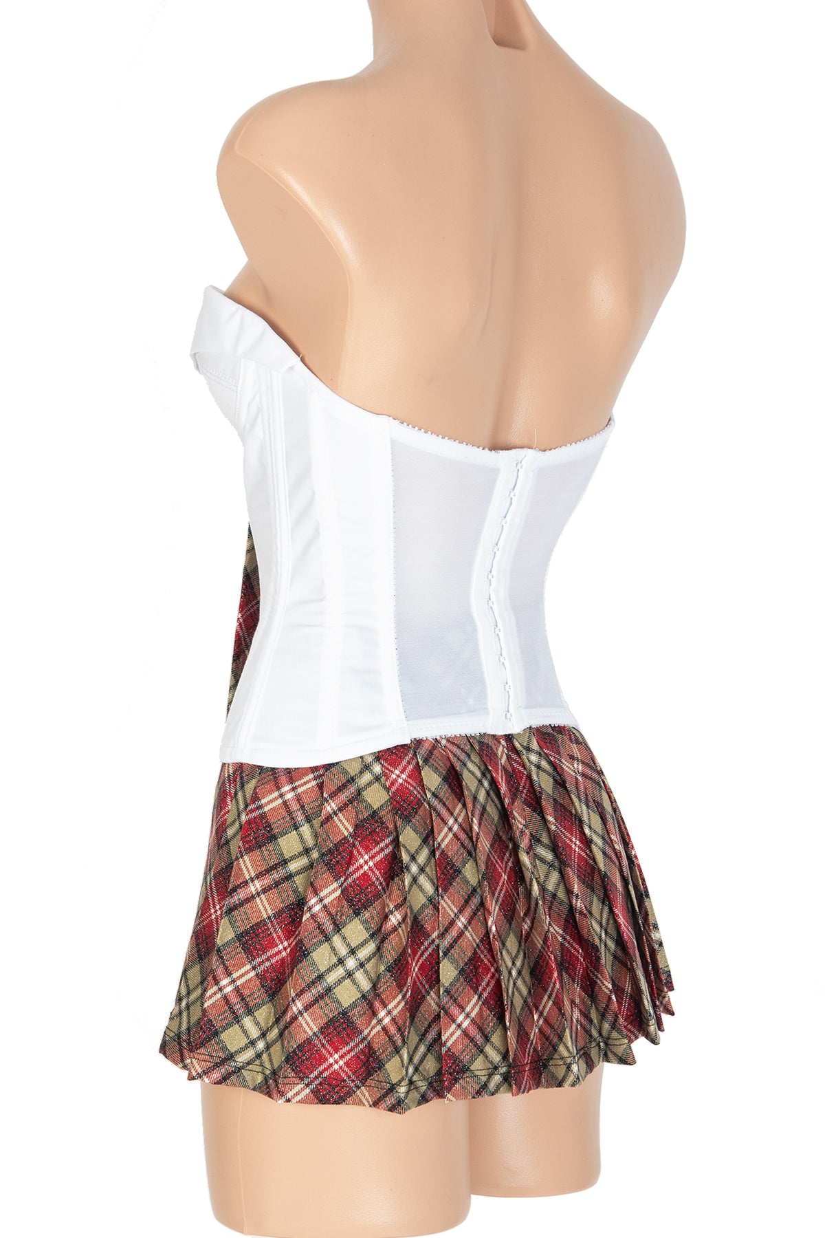 Corset with Lapel & Plaid Tie