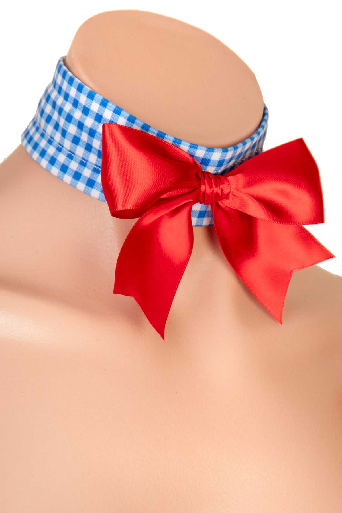 Spandex Gingham Bow Choker