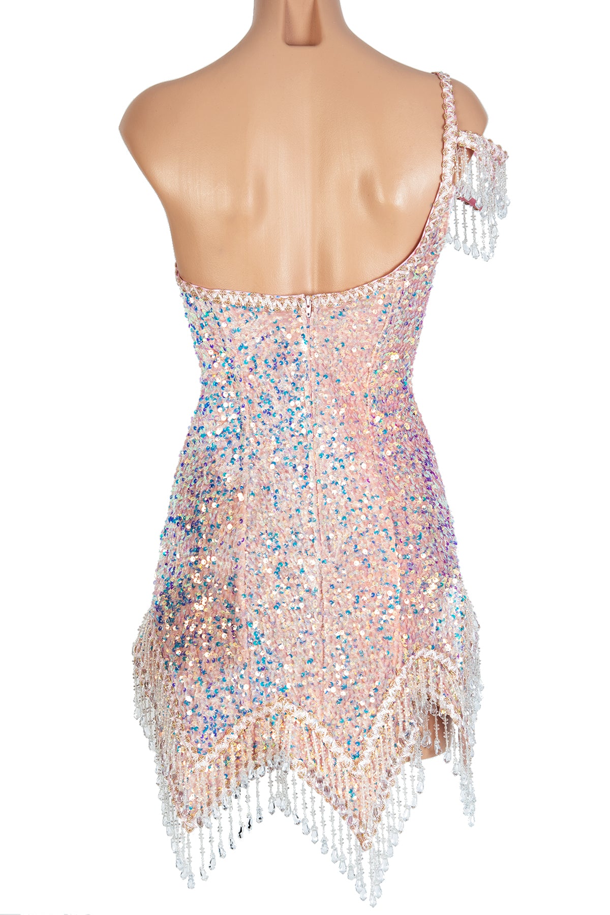 Beaded Fringe Tink Dress with Rhinestones