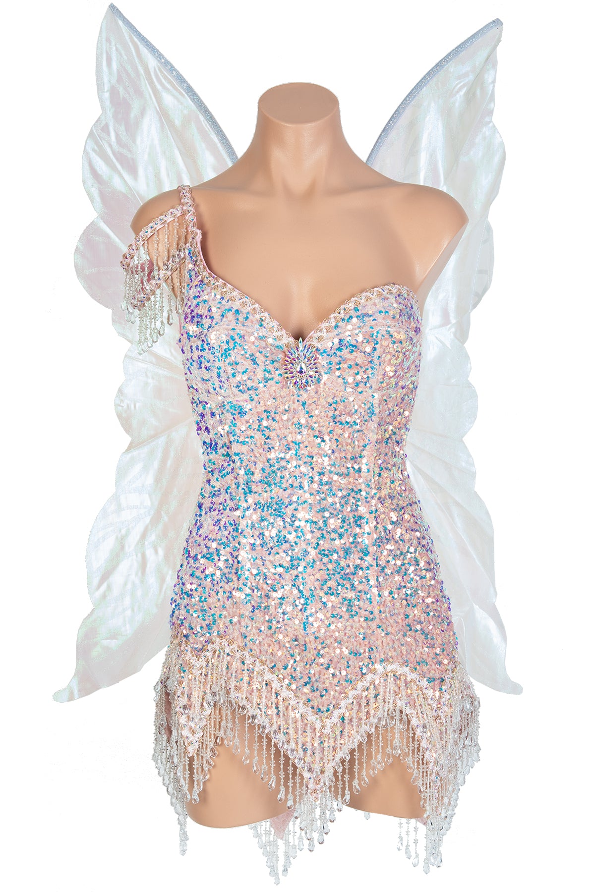 Beaded Fringe Tink Dress with Rhinestones