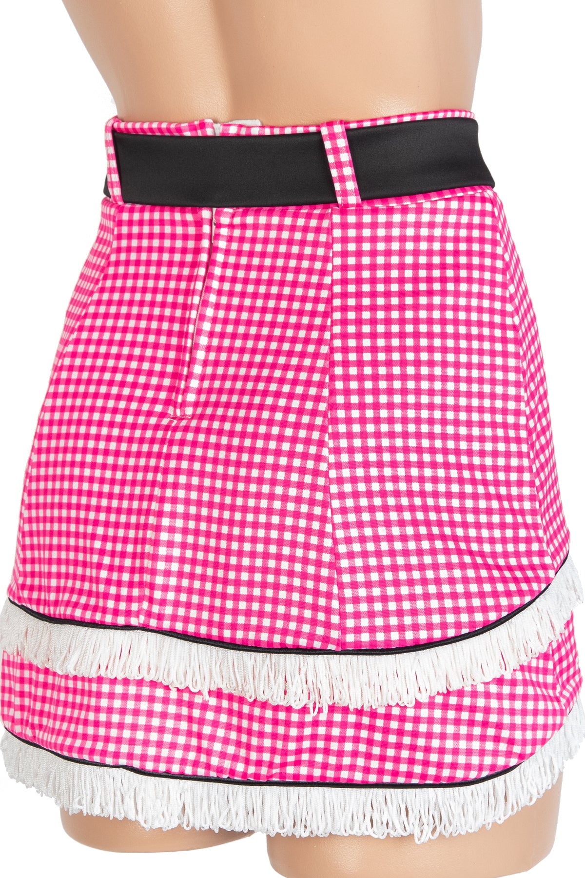 Gingham Rose Cowgirl Skirt with Belt