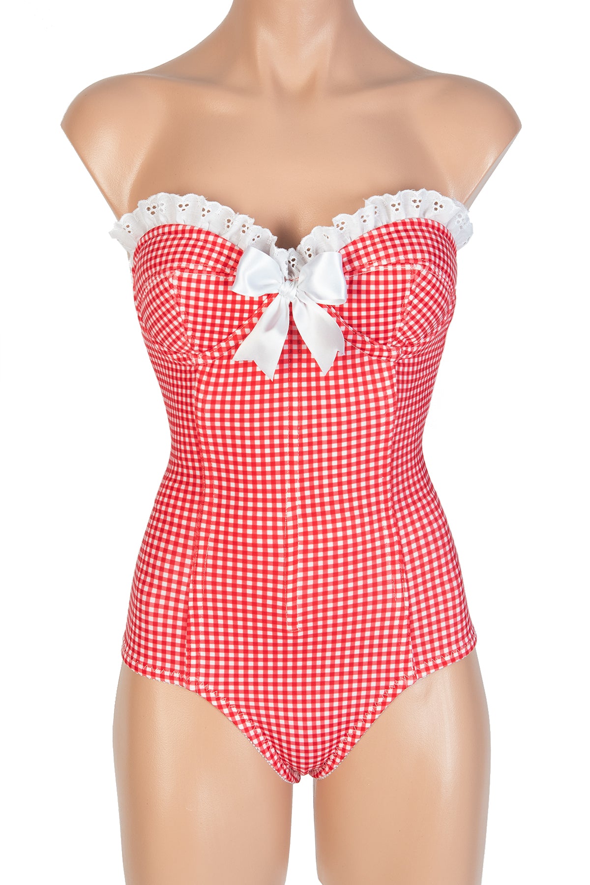 Gingham Ruffle Teddy