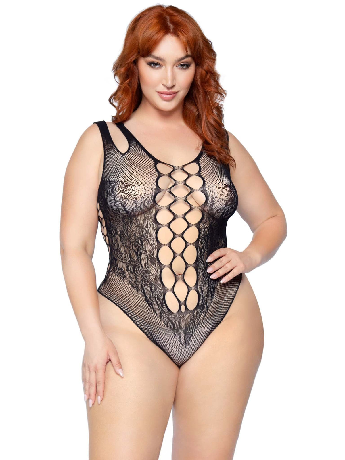 Seamless Net & Lace Bodysuit