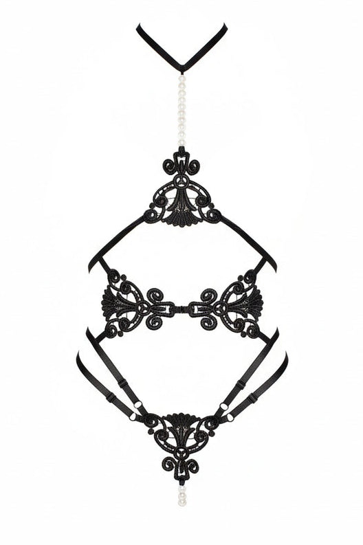 Pearl Applique Cage Teddy