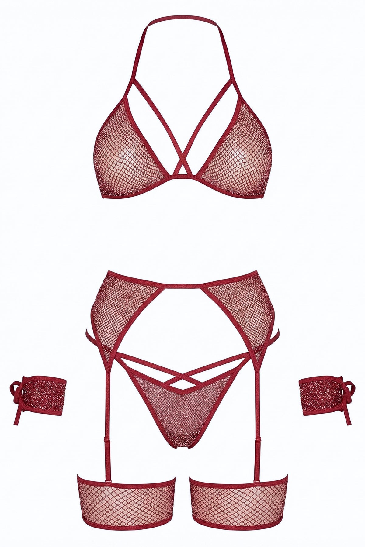 All Tied Up Shimmer Bra and Panty Set