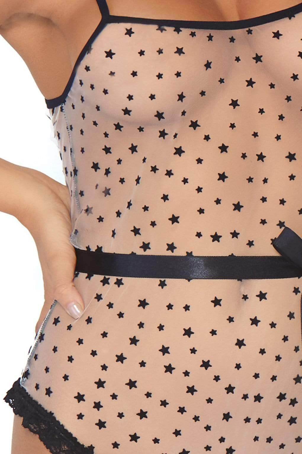 Sheer Flocked Star Teddy