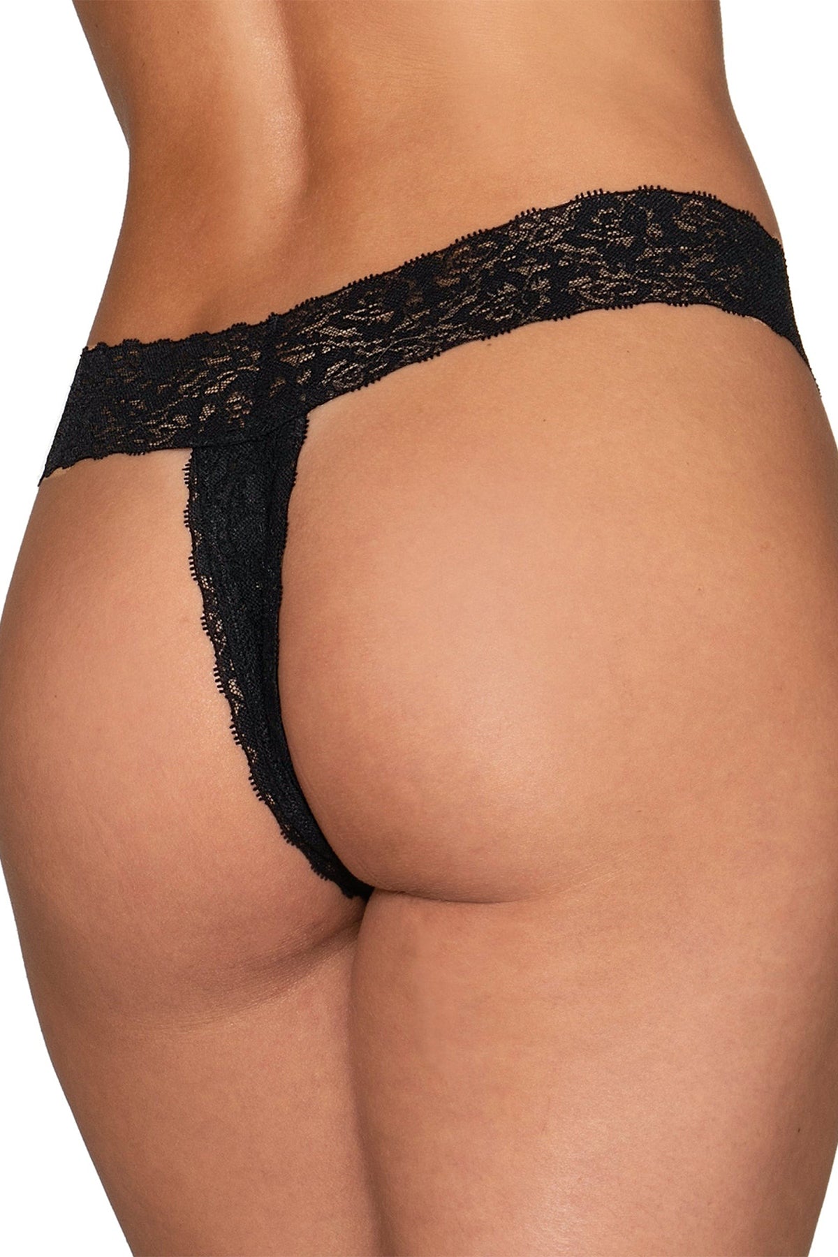 Stretch Lace Open Crotch Thong