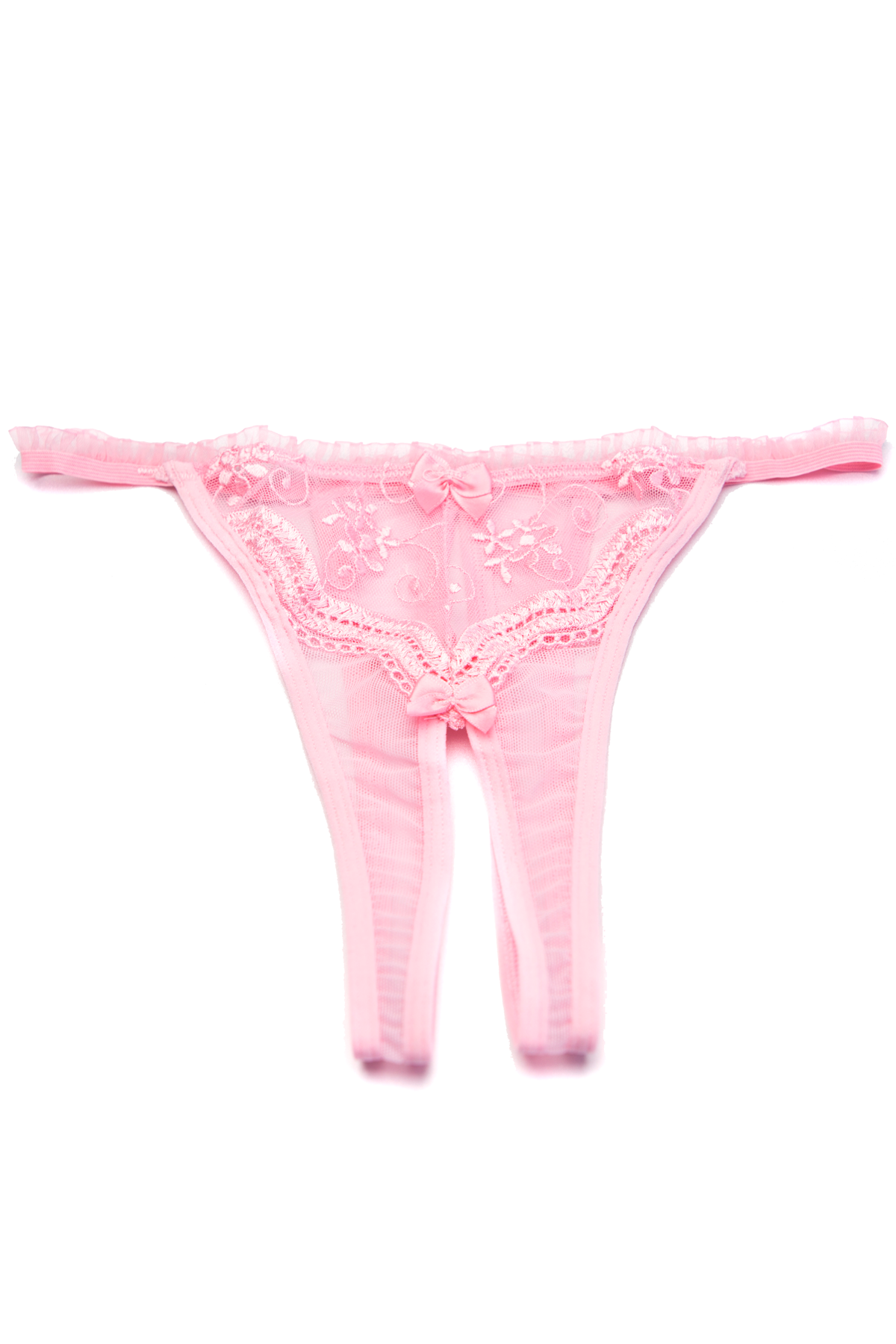 Scalloped Embroidery Crotchless Thong