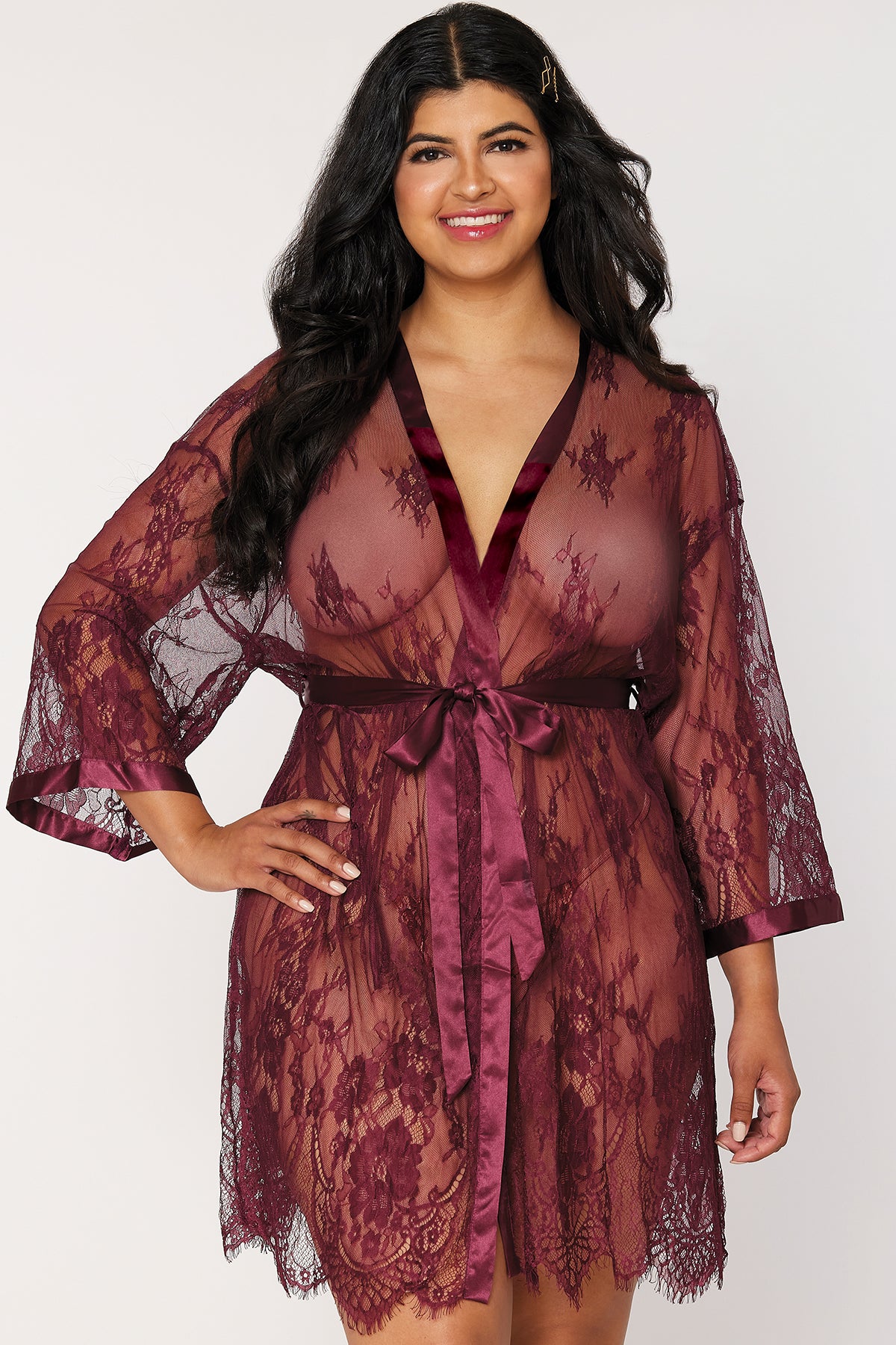 Plus size shop lace robe