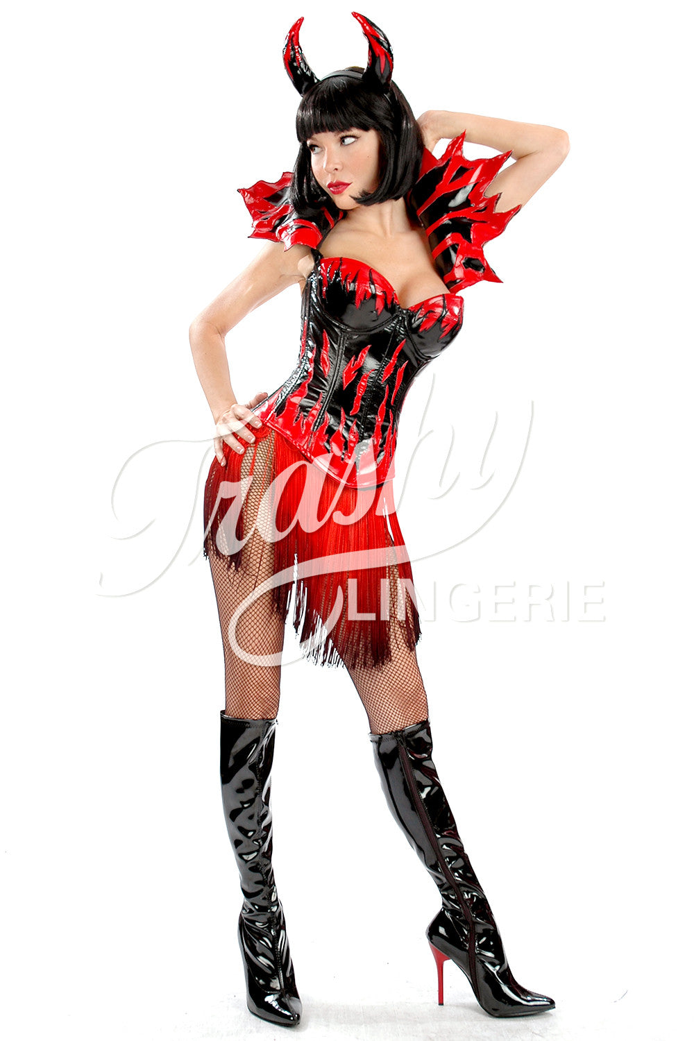 Flamin Hot Devil Corset with Collar
