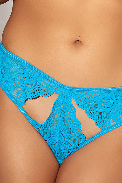 Stretch Lace Cut-Out Crotchless Panty