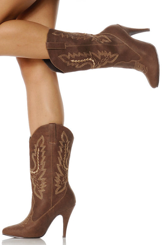 Western boots high clearance heel