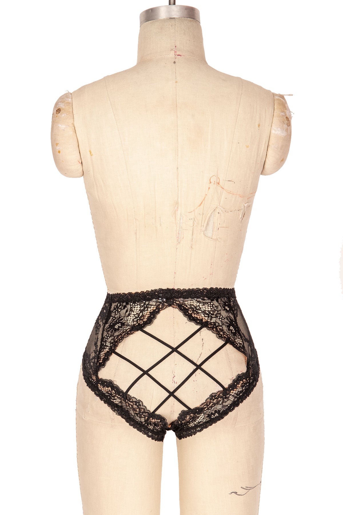 Grace High-Waisted Panty with Open Front & Lattice Butt